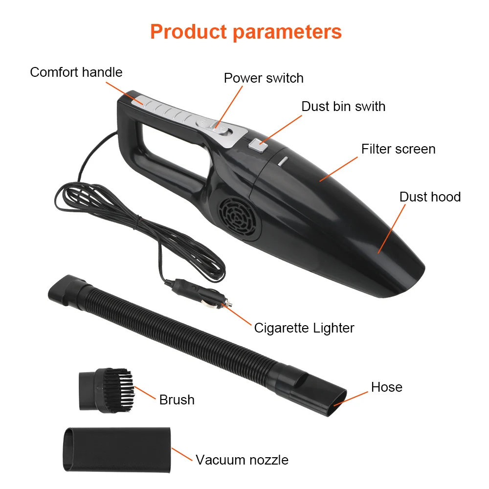 Portable Car Vacuum Cleaner – 12V Wet & Dry Handheld Vacuum with High Suction Power - Image 6