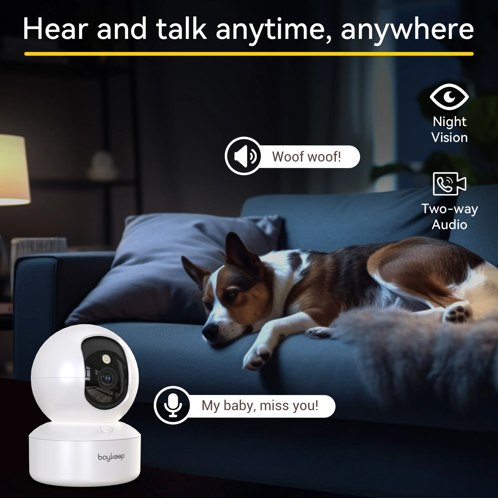 Smart Indoor Security Camera – WiFi Baby Monitor with Night Vision, 360° Pan & Tilt - Image 4