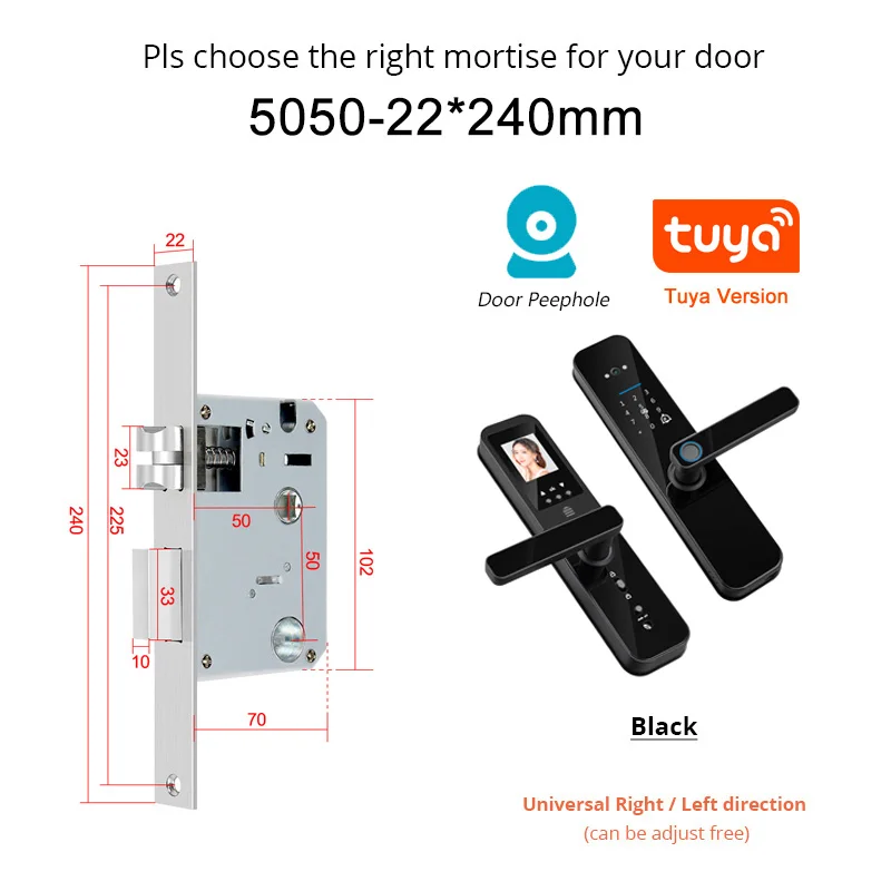 Smart Fingerprint Door Lock with Camera – WiFi Digital Lock with Indoor Display - Image 8