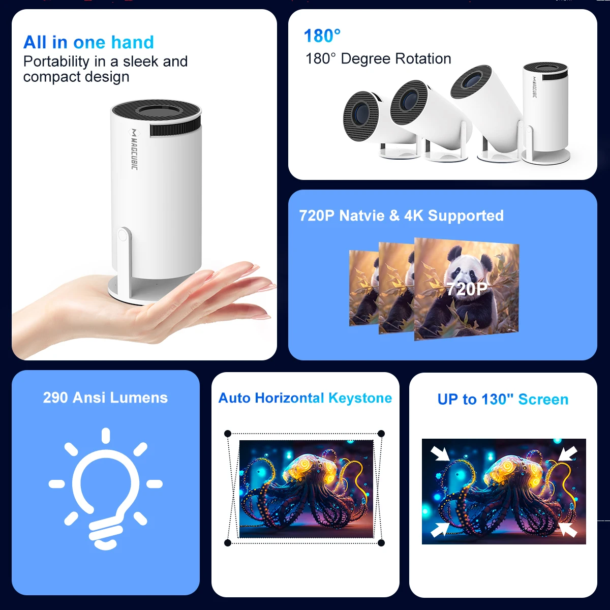 Smart Projector – Android 11 Home Cinema Projector with Dual WiFi & Bluetooth - Image 3