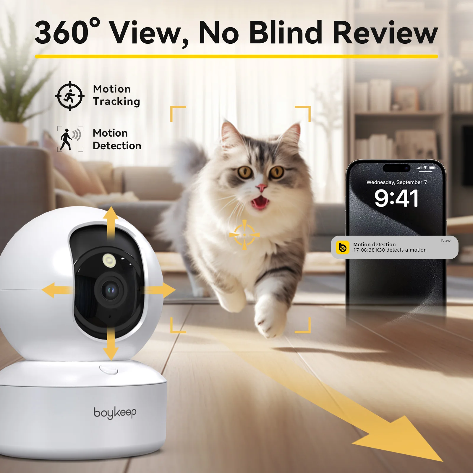 Smart Indoor Security Camera – WiFi Baby Monitor with Night Vision, 360° Pan & Tilt - Image 2