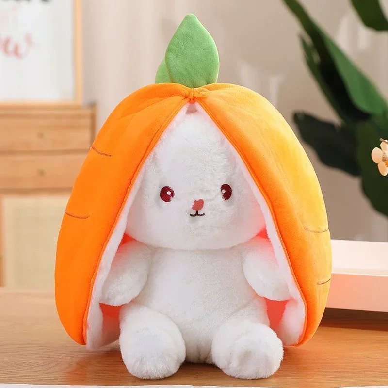 Cute Bunny Plush Toy – Strawberry & Carrot Rabbit Stuffed Doll for Kids - Image 11