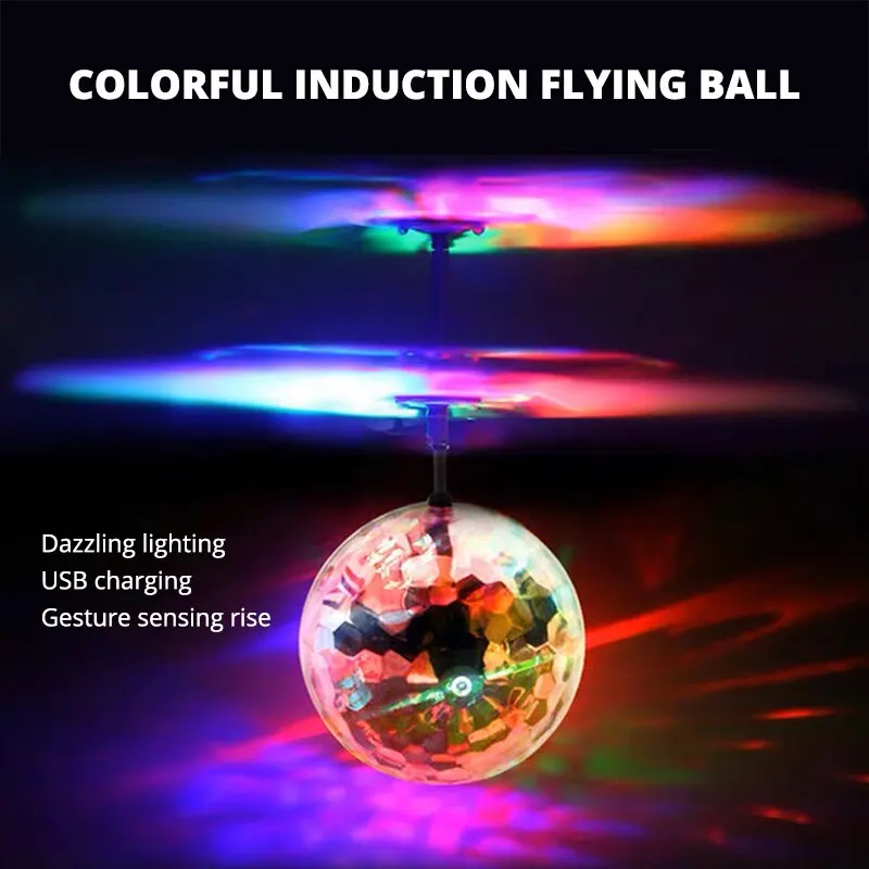 LED Gesture Control Flying Ball Toy – Infrared RC Crystal Light Toy for Kids - Image 3