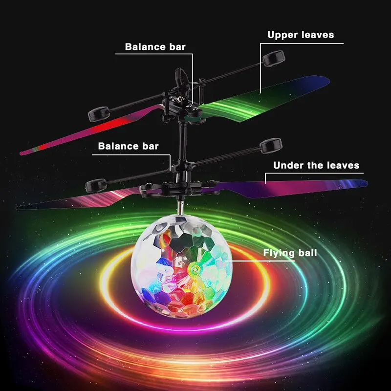 LED Gesture Control Flying Ball Toy – Infrared RC Crystal Light Toy for Kids - Image 4
