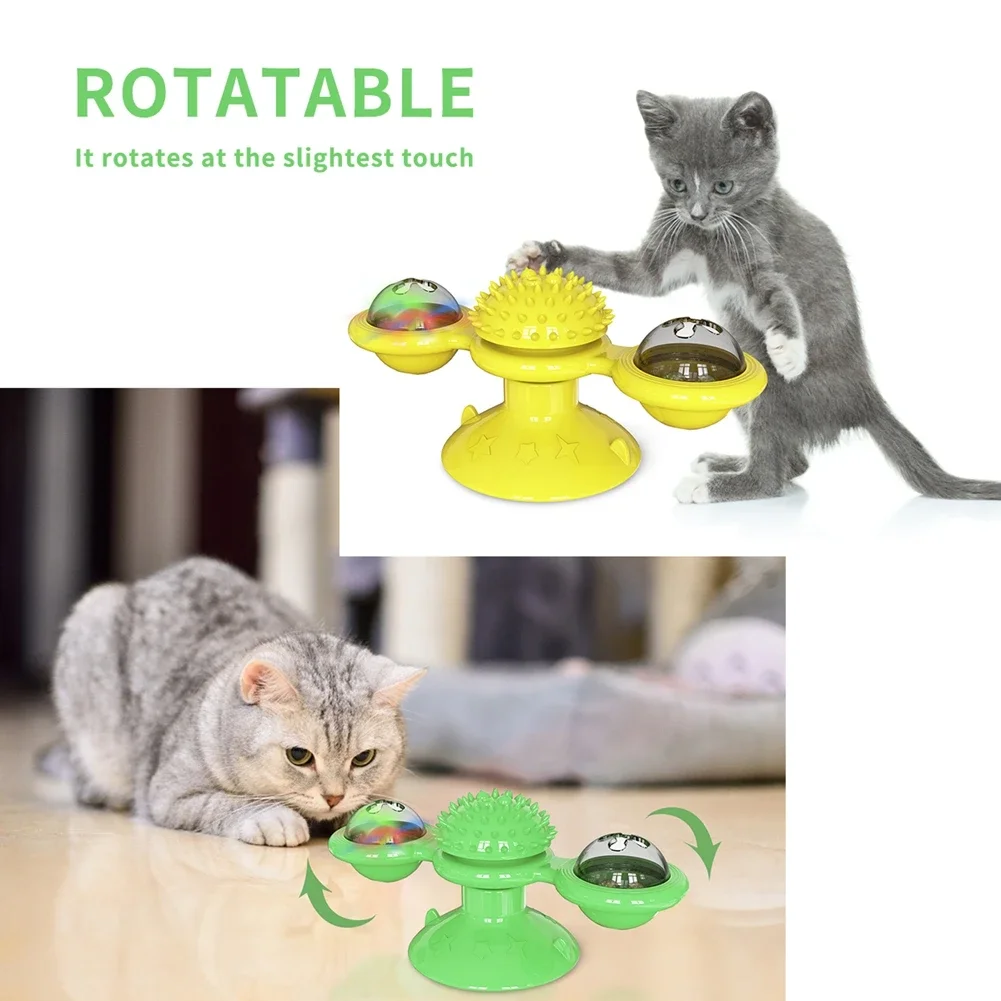Interactive Windmill Cat Toy with Rotating Turntable – Puzzle Teasing Toy for Kittens & Adult Cats - Image 3