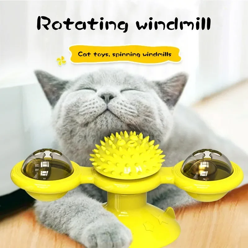 Interactive Windmill Cat Toy with Rotating Turntable – Puzzle Teasing Toy for Kittens & Adult Cats