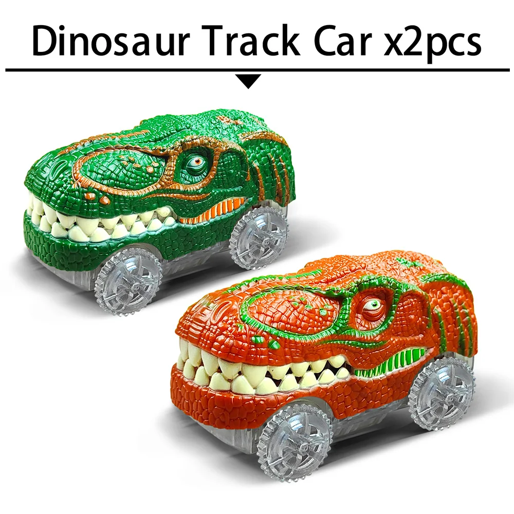 Electric Dinosaur Flexible Track Toy Set – Bendable Race Track with Light-Up Ca - Image 8