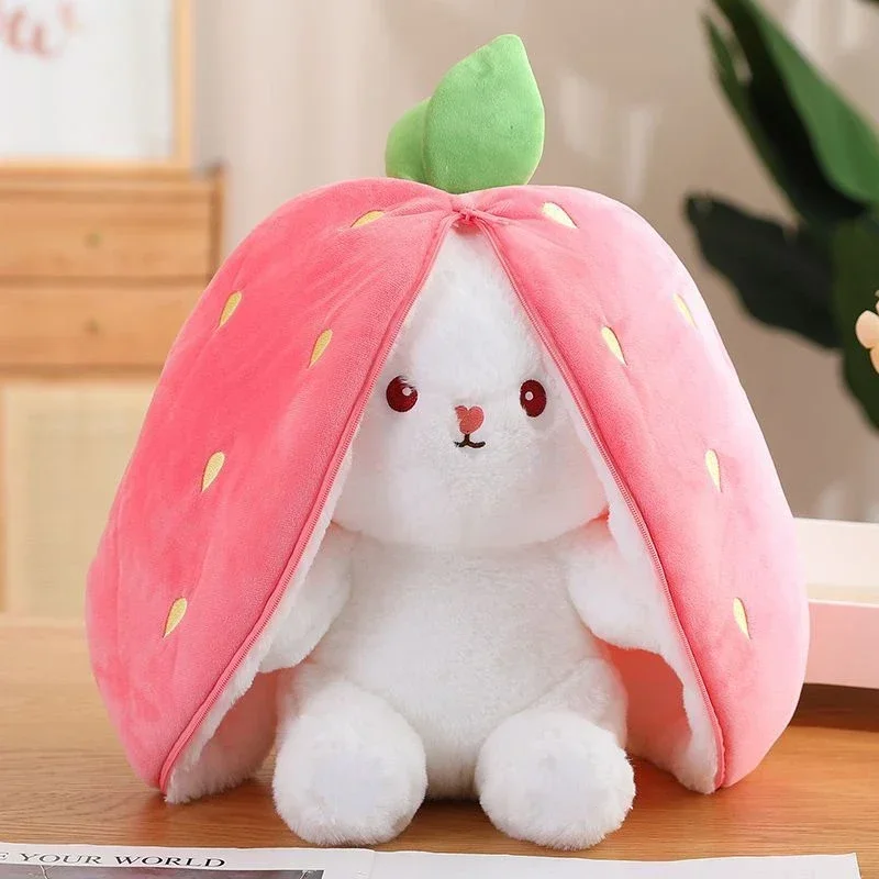 Cute Bunny Plush Toy – Strawberry & Carrot Rabbit Stuffed Doll for Kids - Image 10