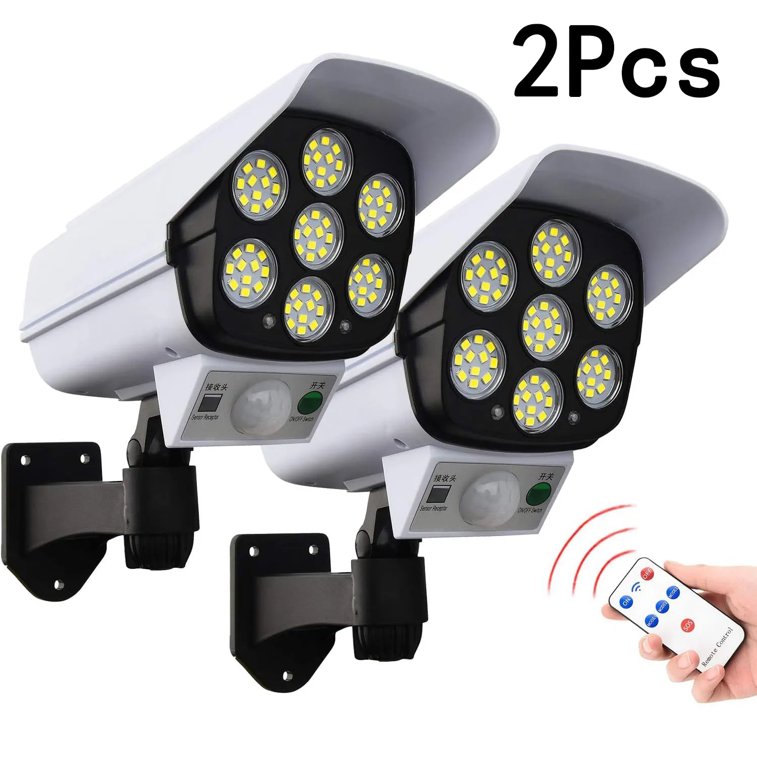 Solar LED Security Light with Dummy Camera – Motion Sensor Outdoor Night Light, IP65 Waterproof