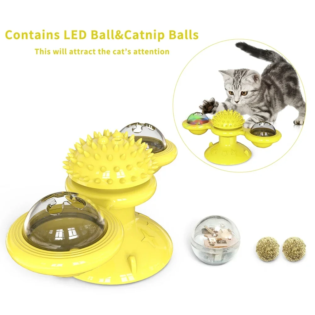 Interactive Windmill Cat Toy with Rotating Turntable – Puzzle Teasing Toy for Kittens & Adult Cats - Image 4