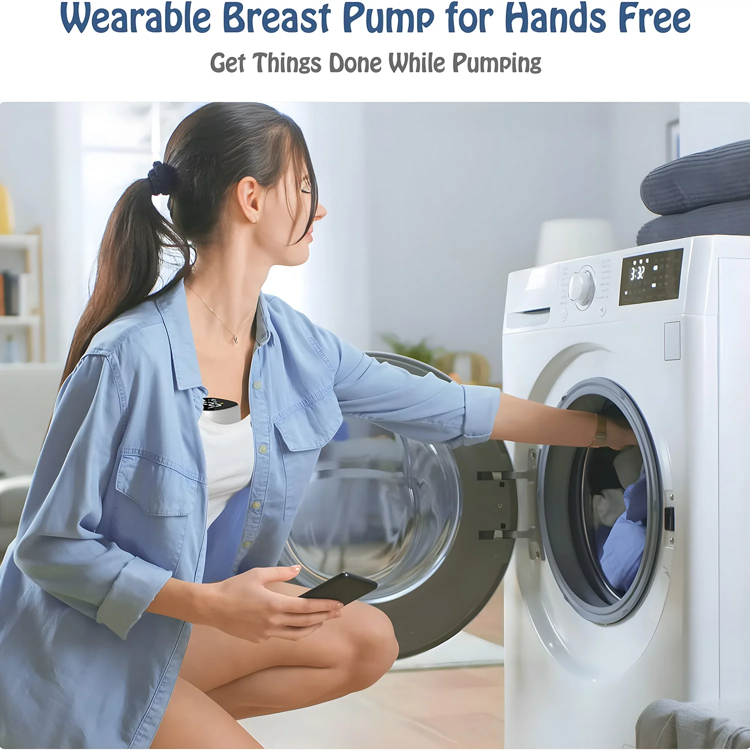 Wearable Electric Breast Pump – Hands-Free Double Breast Milk Collector, Silent Design - Image 2